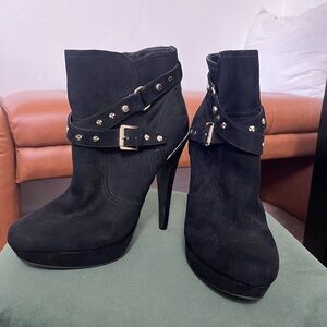 Black Ankle Boots with Buckle Detail